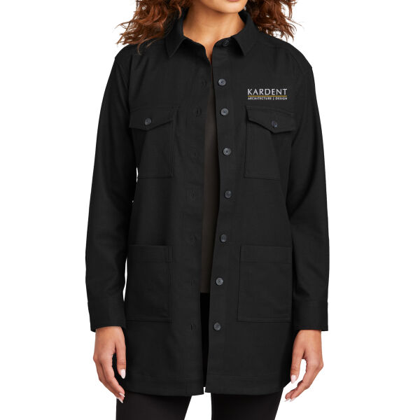 Kardent Embroidered - Women's Long Sleeve Twill Overshirt Thumbnail