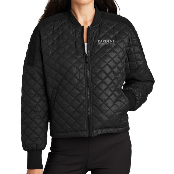 Embroidered Kardent - Women's Boxy Quilted Jacket Thumbnail